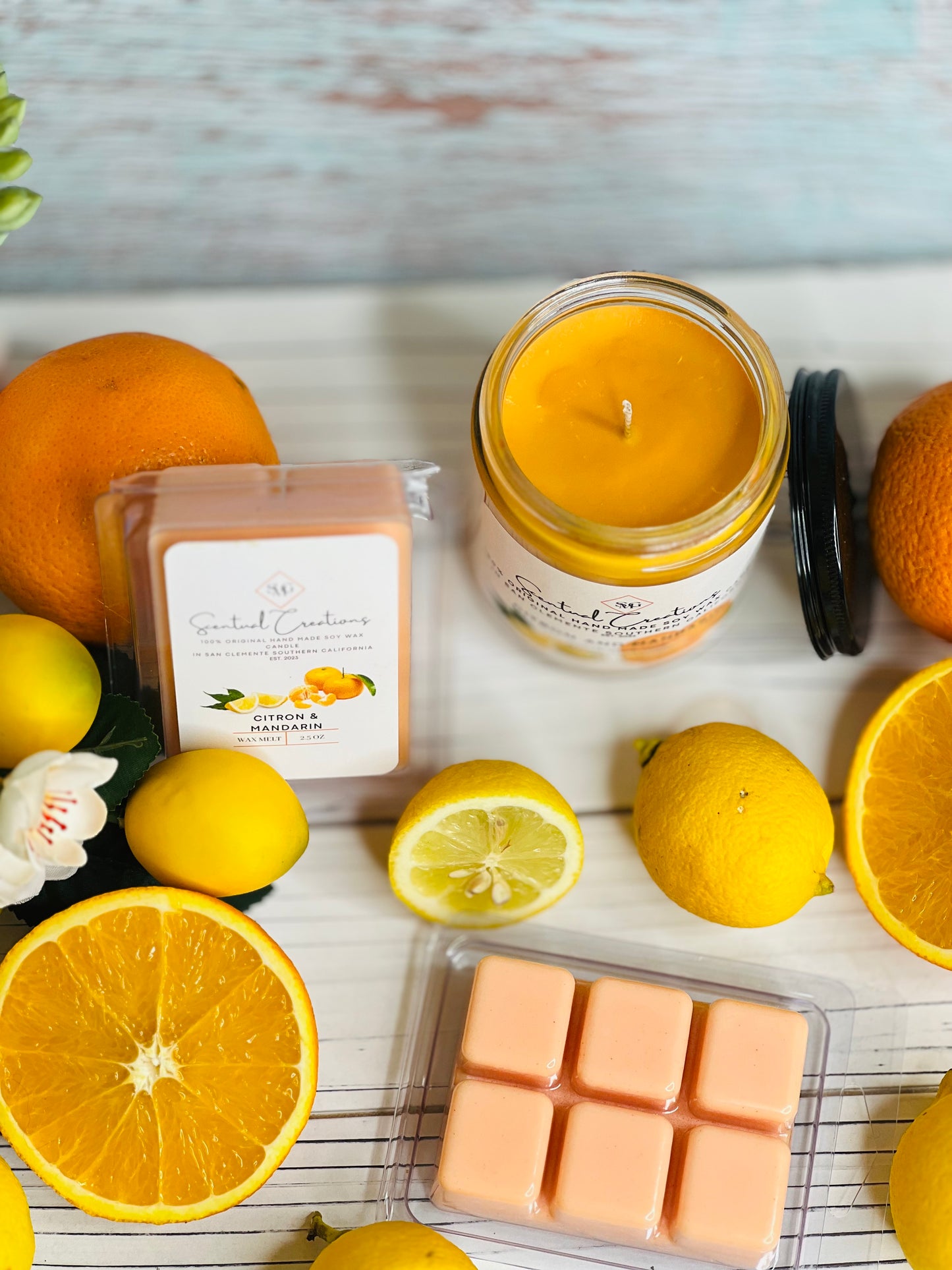 Citron and Mandarin Soy Candle Vegan Candle Natural Soy Wax Candle Toxic Free Candle Aromatherapy Candle Hand Poured Candle
