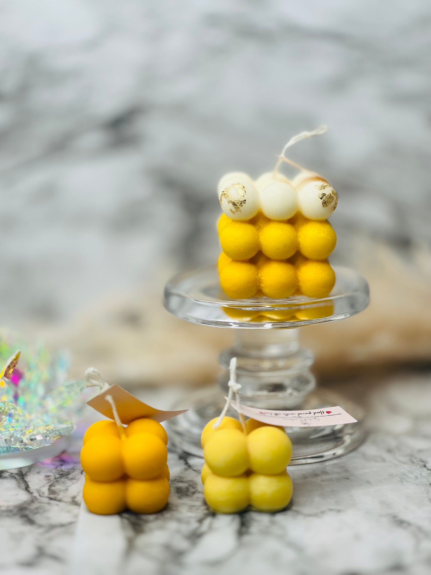 Custom Luxury Bubble Cube Soy Candle Vegan Toxic Free Candle Party Favor Wedding Party Favor Birthday Gift Home Decor Hand Poured Candle