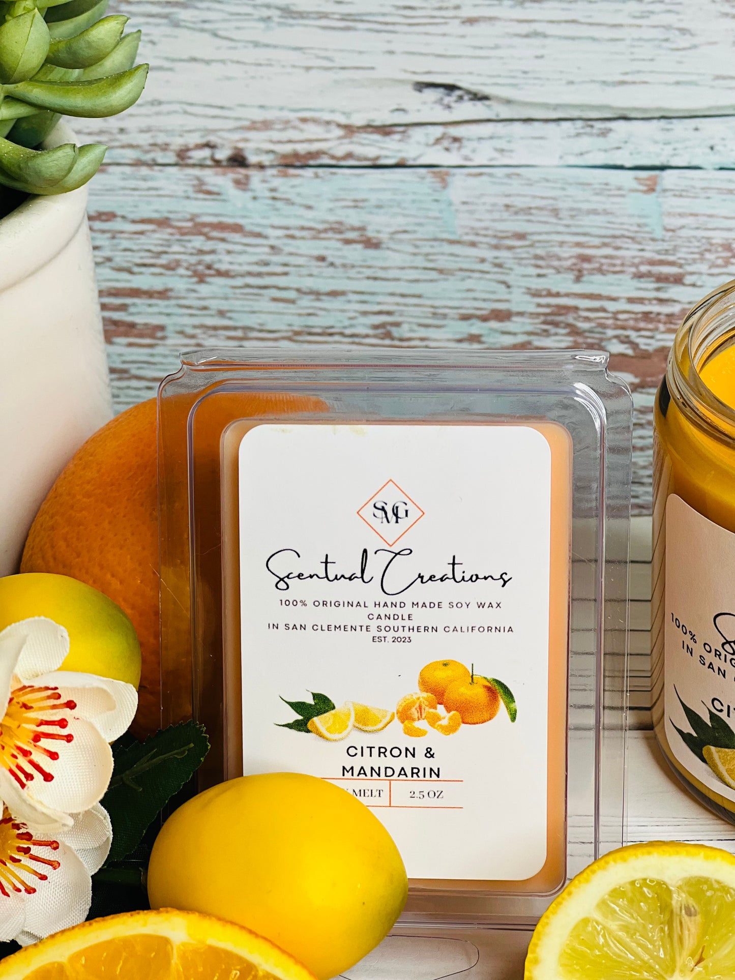 Citron and Mandarin Soy Candle Vegan Candle Natural Soy Wax Candle Toxic Free Candle Aromatherapy Candle Hand Poured Candle