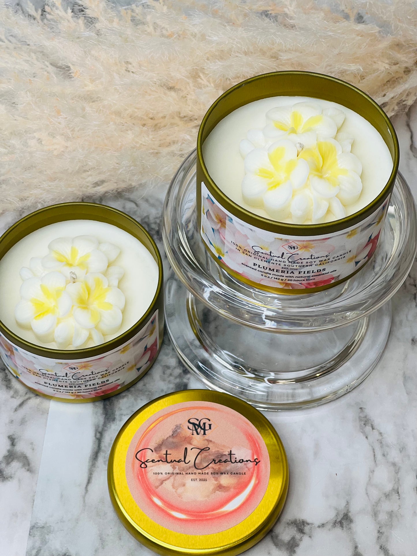 Plumeria Field Soy Candle Vegan Candle Natural Soy Wax Candle Toxic Free Candle Aromatherapy Candle Hand Poured Candle