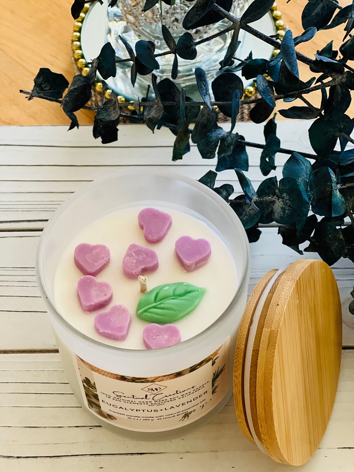 Eucalyptus + Lavender Soy Candle Vegan Candle Natural Soy Wax Candle Toxic Free Candle Aromatherapy Candle Hand Poured Candle