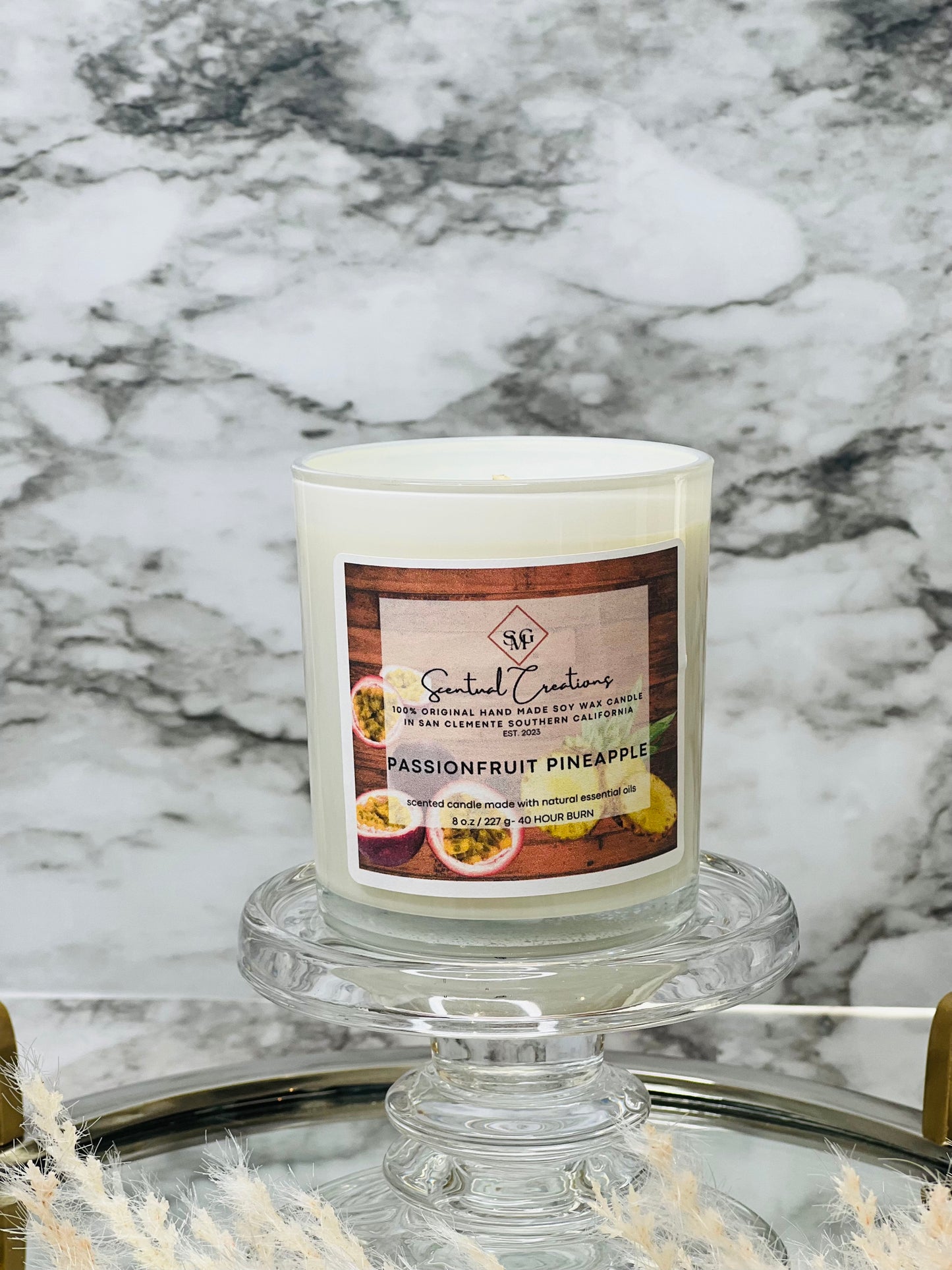 Passionfruit Pineapple Soy Candle Vegan Candle Natural Soy Wax Candle Toxic Free Candle Aromatherapy Candle Hand Poured Candle