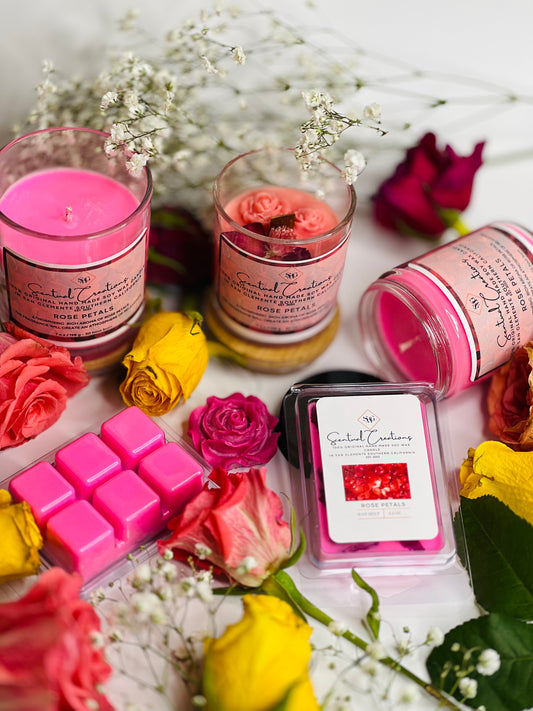 Rose Petals Soy Candle Vegan Candle Natural Soy Wax Candle Toxic Free Candle Aromatherapy Candle Hand Poured Candle