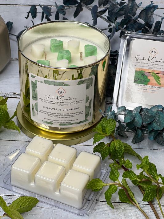 Eucalyptus Spearmint Soy Candle Vegan Candle Natural Soy Wax Candle Toxic Free Candle Aromatherapy Candle Hand Poured Candle