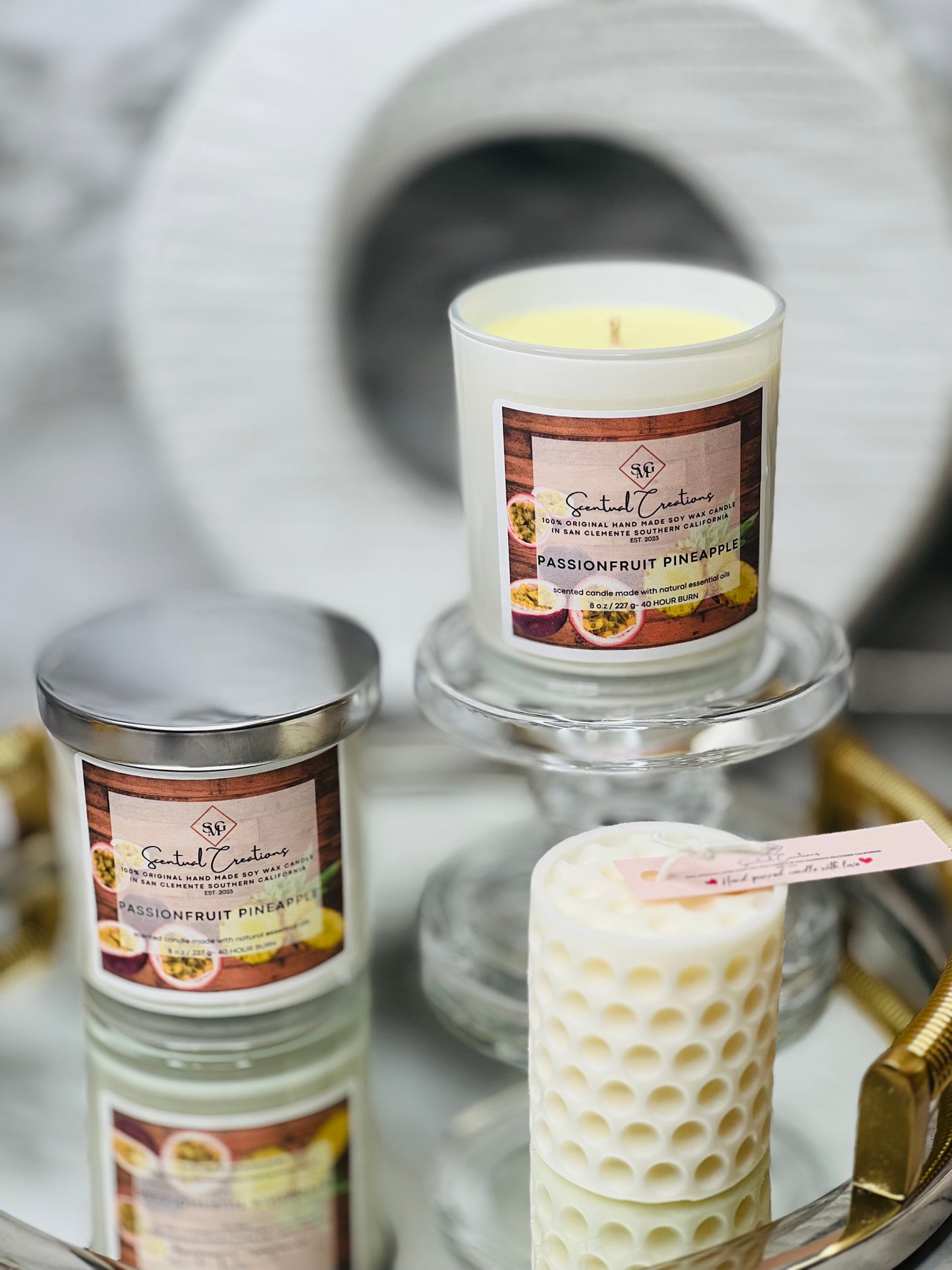 Passionfruit Pineapple Soy Candle Vegan Candle Natural Soy Wax Candle Toxic Free Candle Aromatherapy Candle Hand Poured Candle