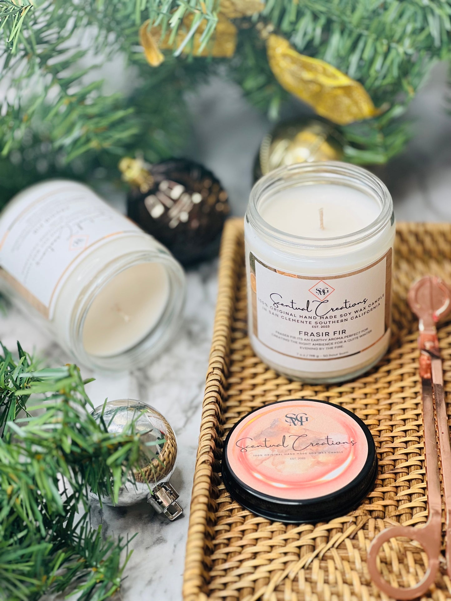 Fraser Fir Soy Candle Vegan Candle Natural Soy Wax Candle Toxic Free Candle Aromatherapy Candle Hand Poured Candle