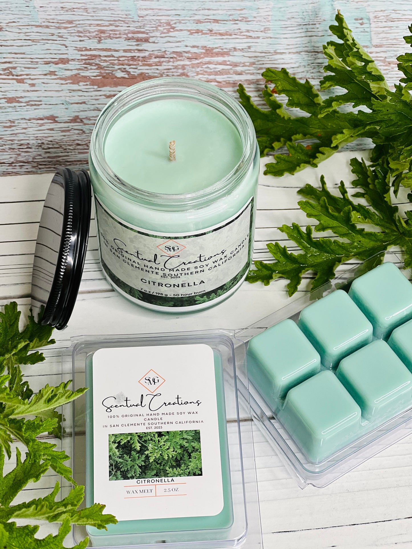 Citronella Soy Candle Vegan Candle Natural Soy Wax Candle Toxic Free Candle Aromatherapy Candle Hand Poured Candle