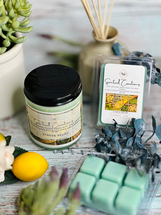 Stress Relief Soy Candle Vegan Candle Natural Soy Wax Candle Toxic Free Candle Aromatherapy Candle Hand Poured Candle