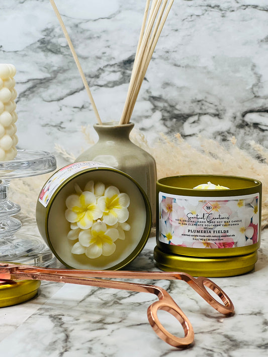 Plumeria Field Soy Candle Vegan Candle Natural Soy Wax Candle Toxic Free Candle Aromatherapy Candle Hand Poured Candle