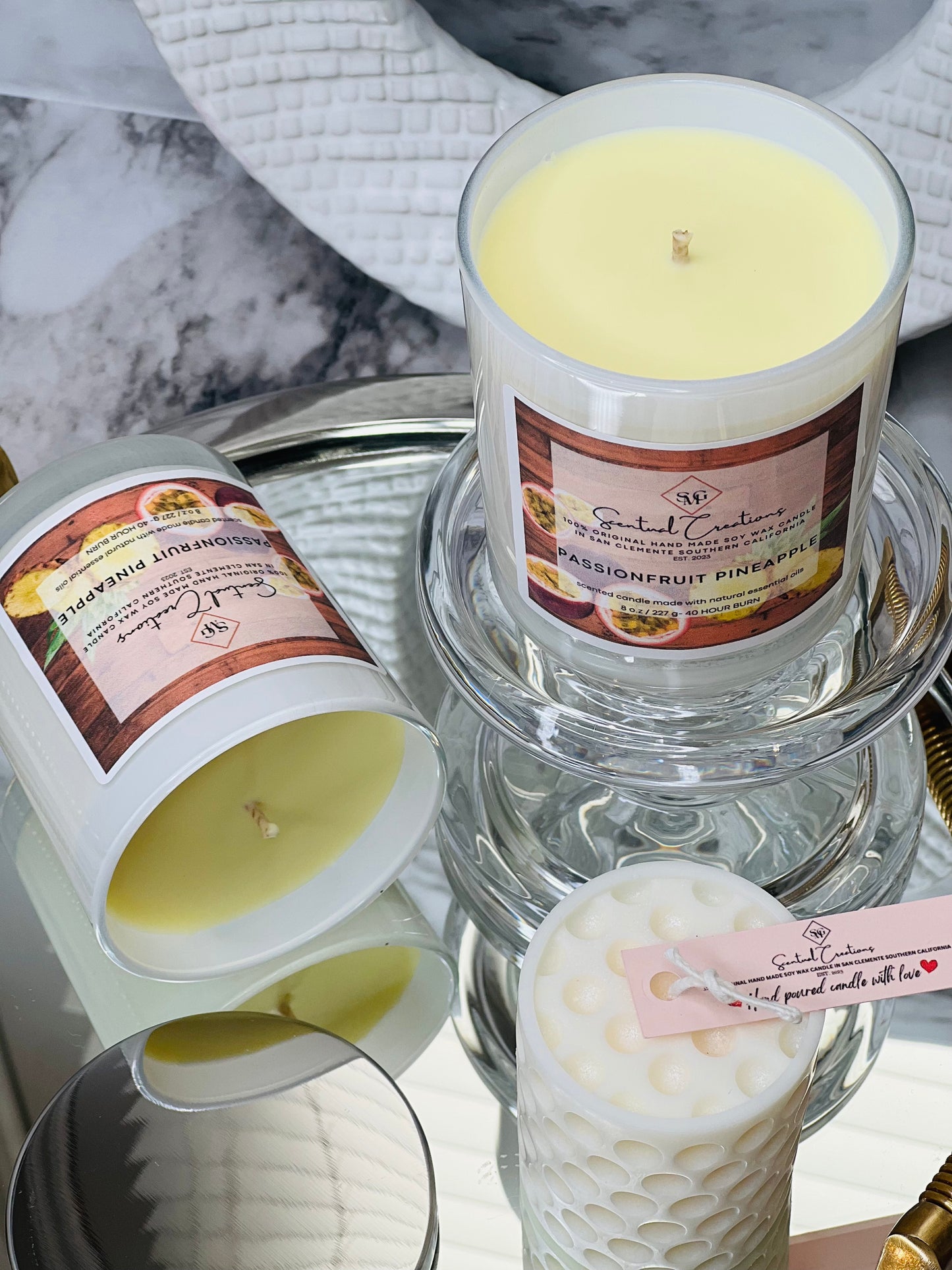 Passionfruit Pineapple Soy Candle Vegan Candle Natural Soy Wax Candle Toxic Free Candle Aromatherapy Candle Hand Poured Candle