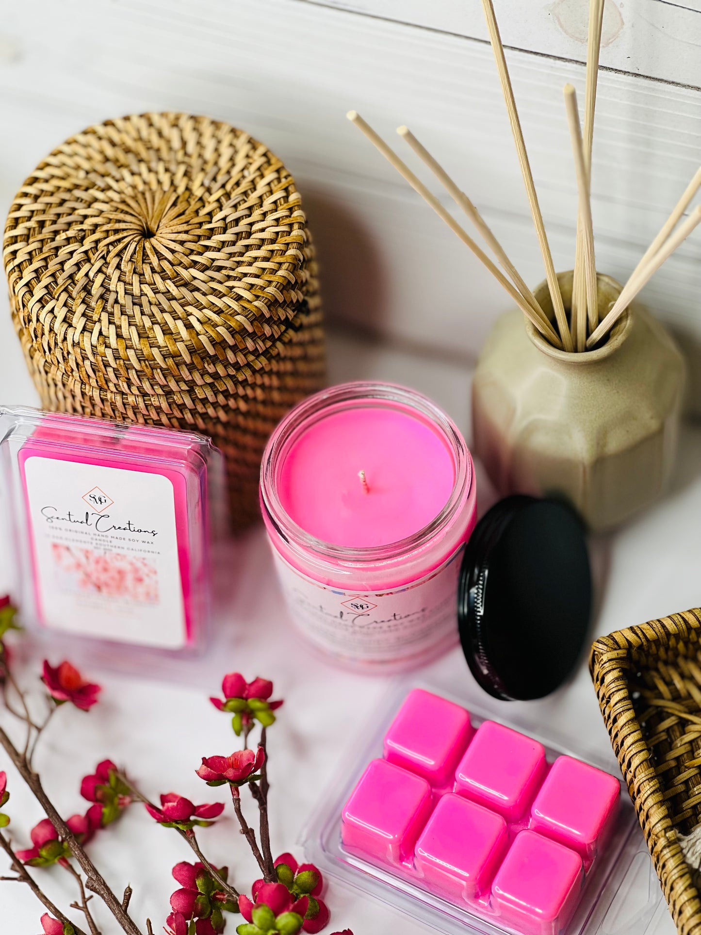 Japanese Cherry Blossom Soy Candle Vegan Candle Natural Soy Wax Candle Toxic Free Candle Aromatherapy Candle Hand Poured Candle