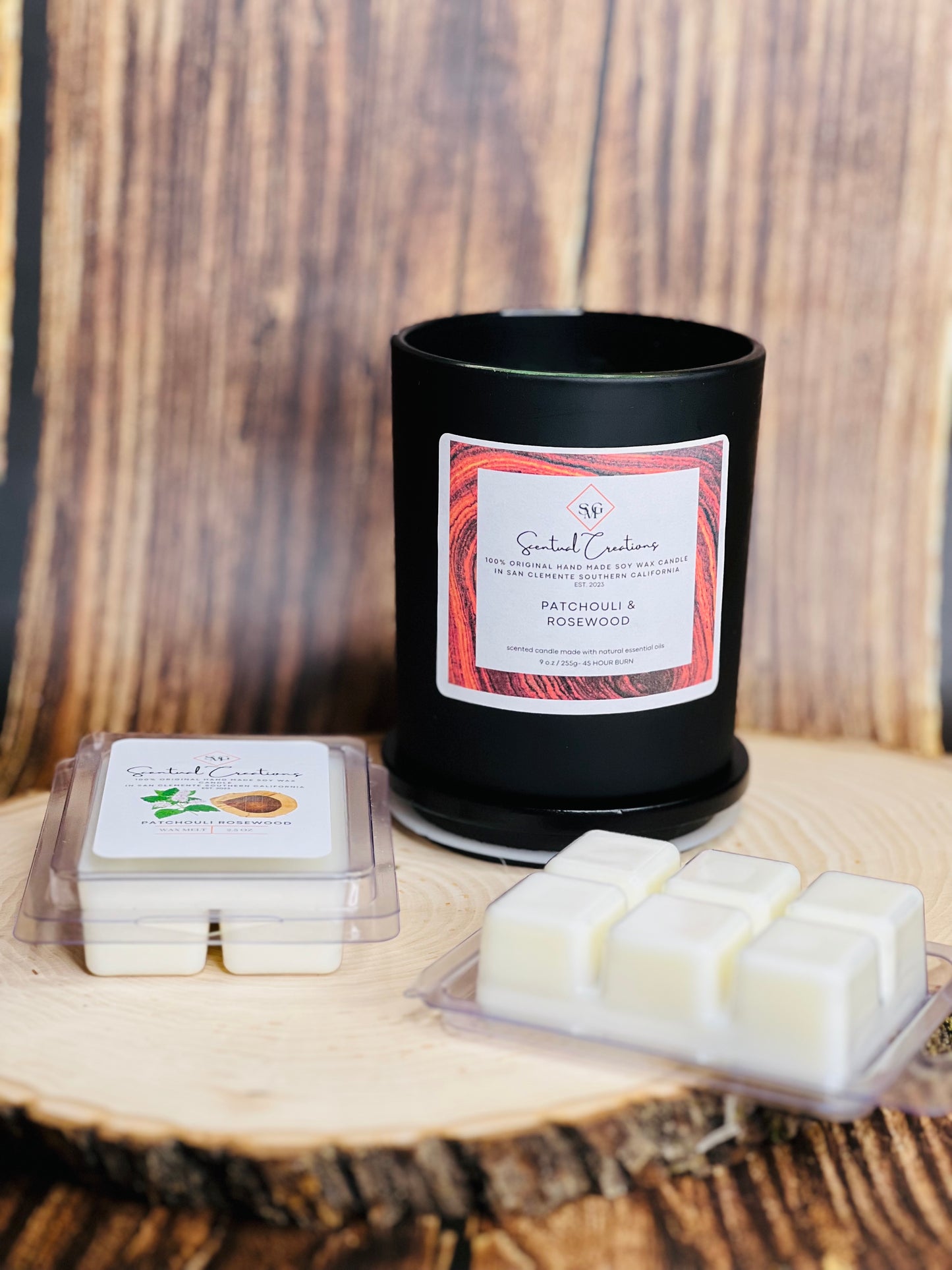 Patchouli & Rosewood Soy Candle Vegan Candle Natural Soy Wax Candle Toxic Free Candle Aromatherapy Candle Hand Poured Candle