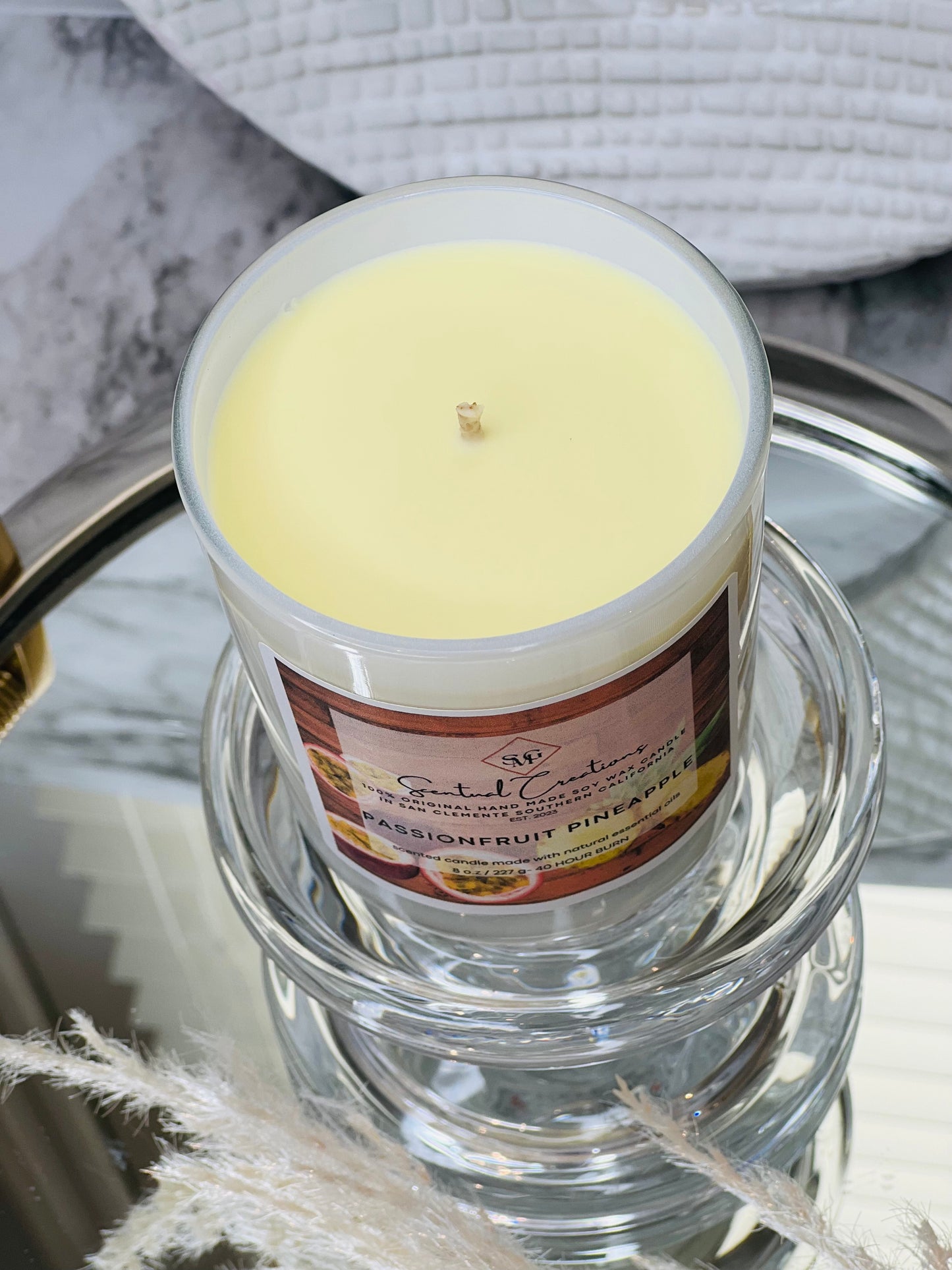 Passionfruit Pineapple Soy Candle Vegan Candle Natural Soy Wax Candle Toxic Free Candle Aromatherapy Candle Hand Poured Candle