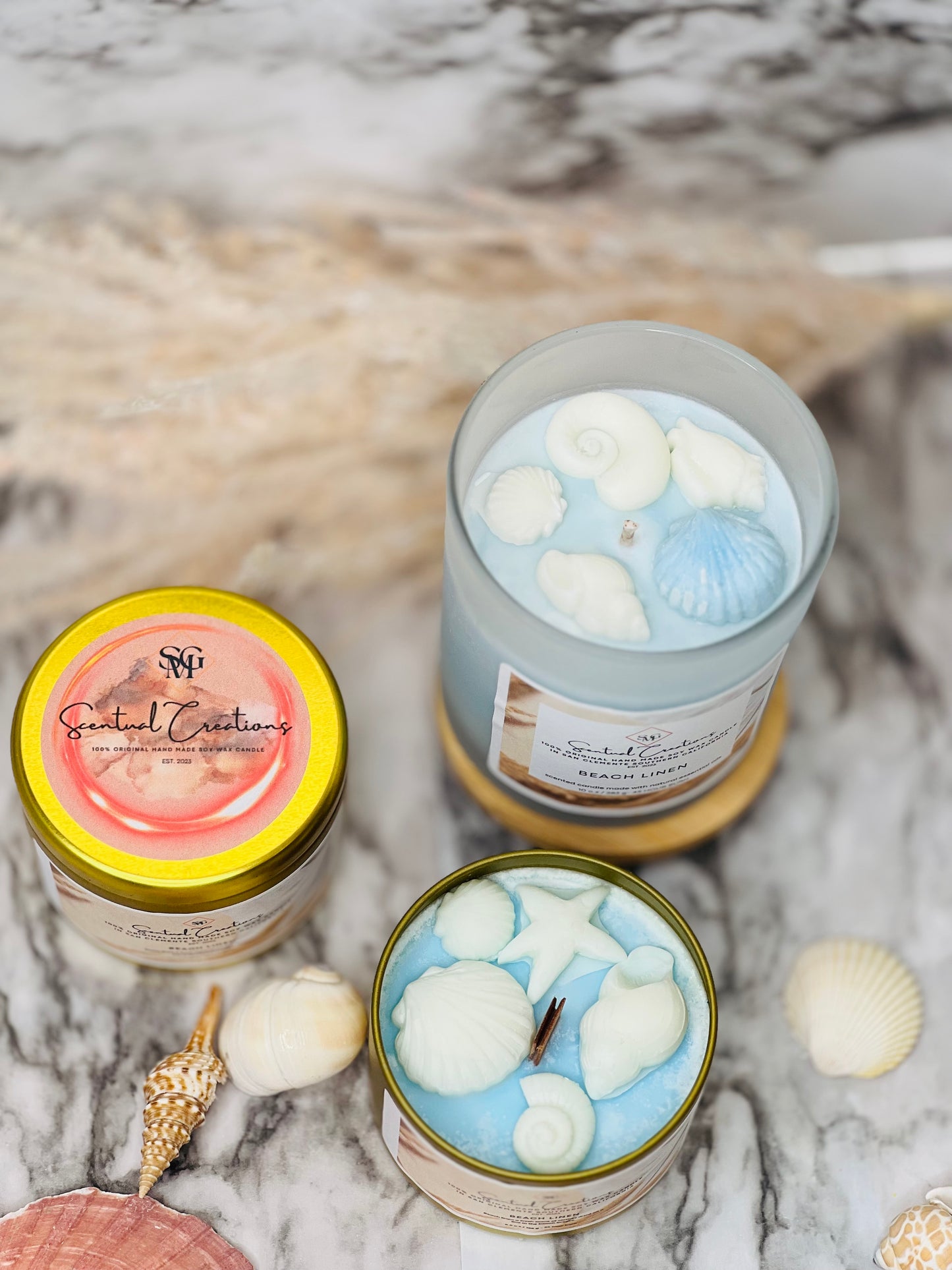 Beach Linen Soy Candle Vegan Candle Natural Soy Wax Candle Toxic Free Candle Aromatherapy Candle Hand Poured Candle