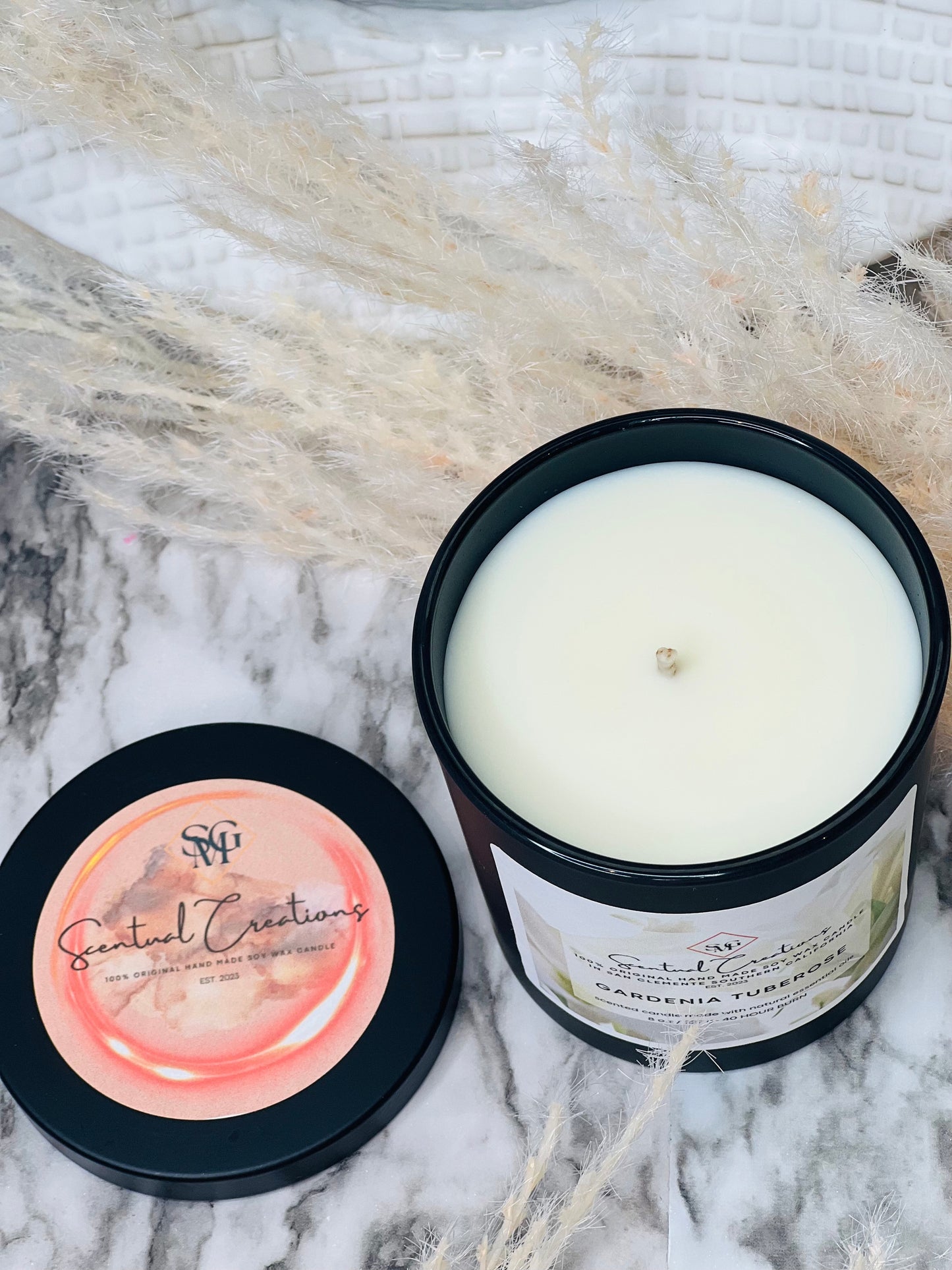 Gardenia Tuberose Soy Candle Vegan Candle Natural Soy Wax Candle Toxic Free Candle Aromatherapy Candle Hand Poured Candle