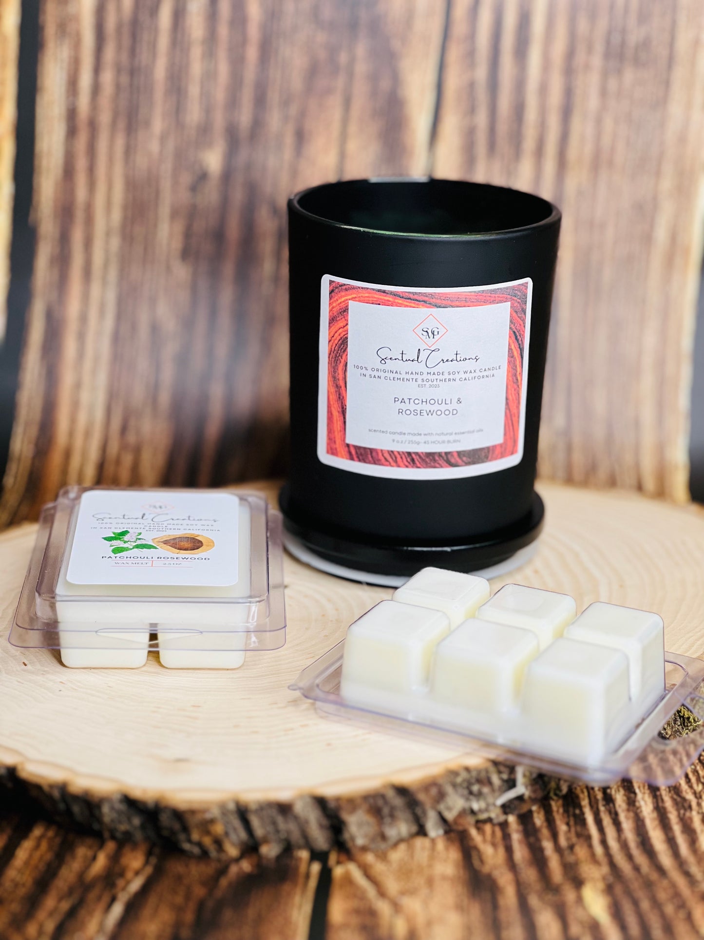 Patchouli & Rosewood Soy Candle Vegan Candle Natural Soy Wax Candle Toxic Free Candle Aromatherapy Candle Hand Poured Candle