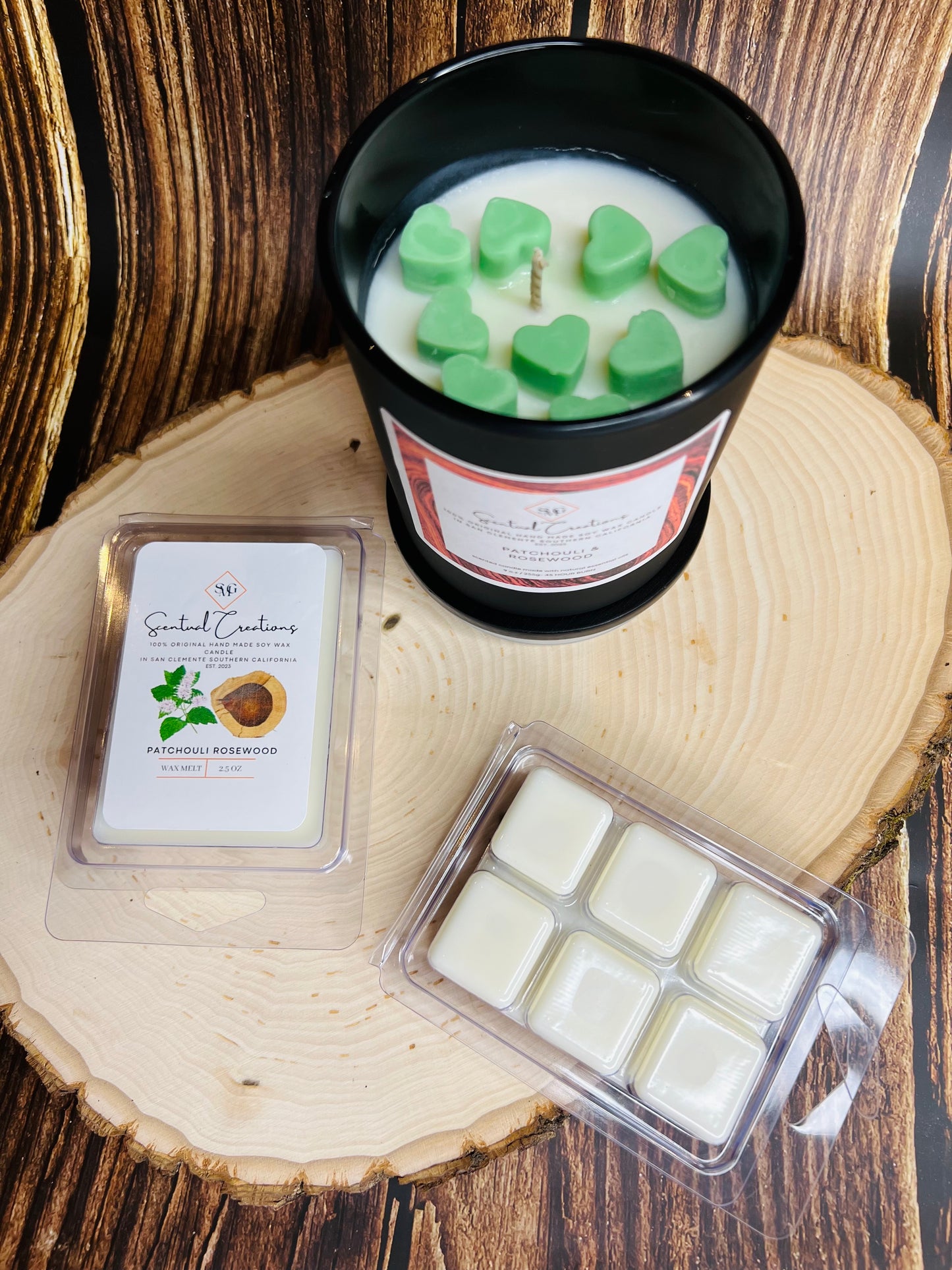 Patchouli & Rosewood Soy Candle Vegan Candle Natural Soy Wax Candle Toxic Free Candle Aromatherapy Candle Hand Poured Candle